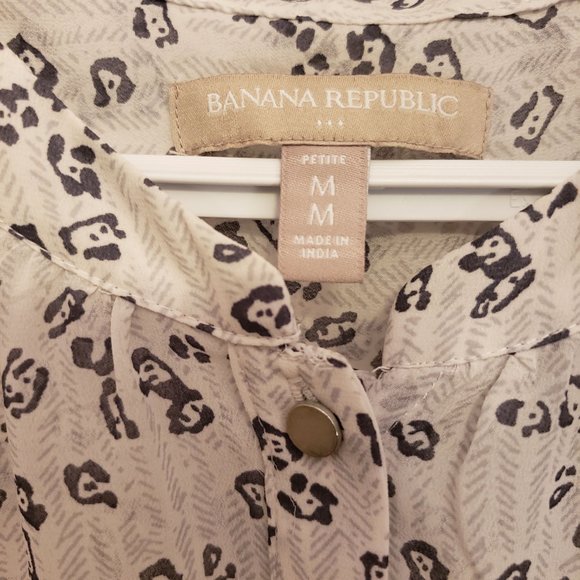 Banana Republic sleeveless blouse black and white - Picture 3 of 6